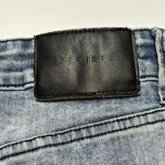 Decibel Men’s Distressed Acid Wash Moto Jeans – 36x32 - Picture 14 of 16